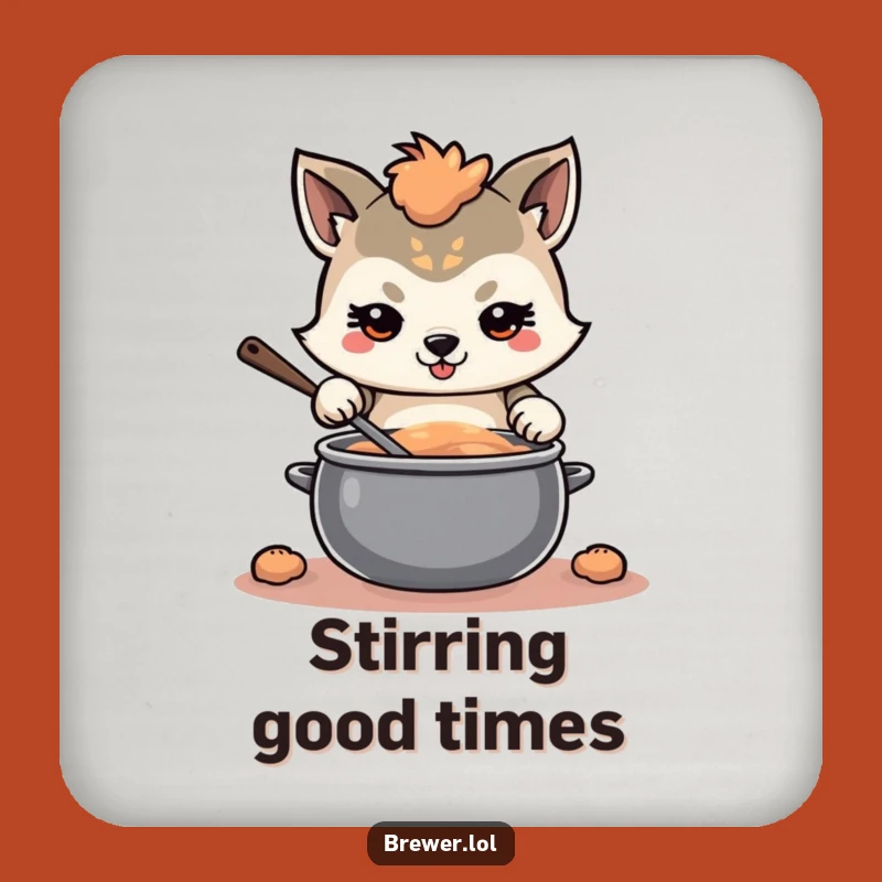 Funny Determined Animal Coaster - Protect Surfaces with Focus