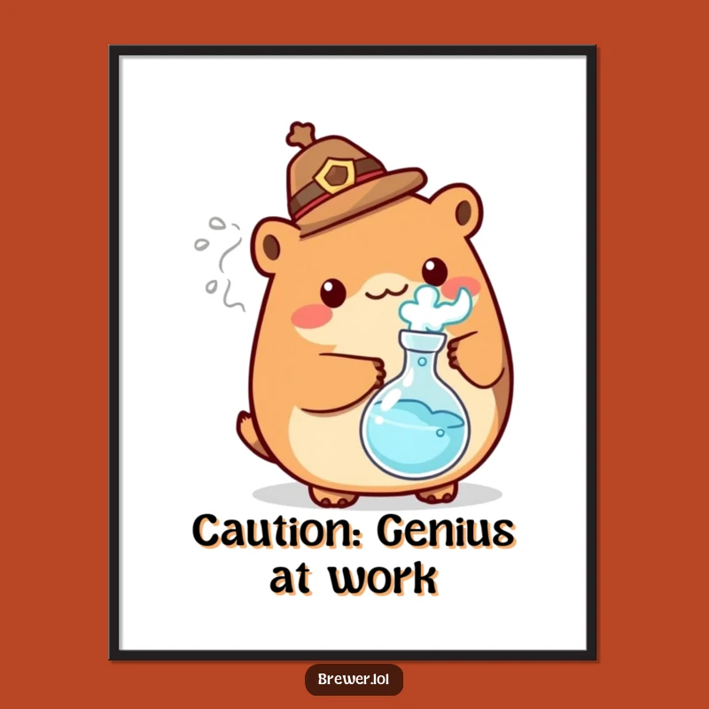 Funny Mad Scientist Animal Poster - Elevate Your Lab Decor with Humor