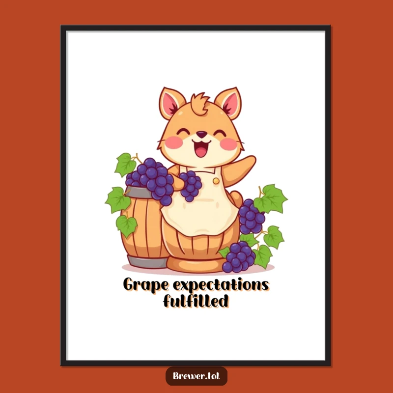 Free Printable Wall Art: Funny Grape Stomping Animal Art Downloadable