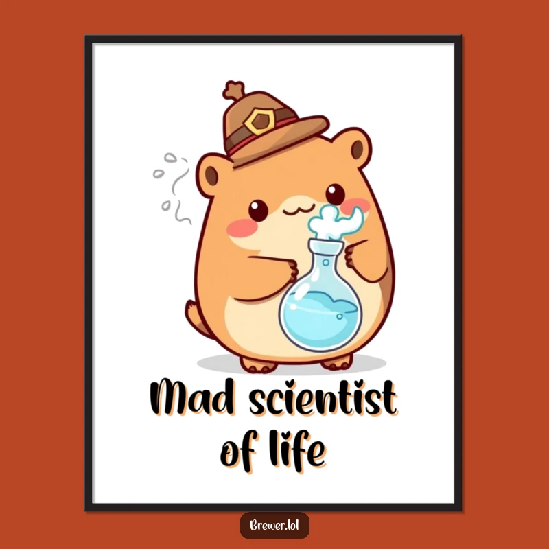 Free Printable Wall Art: Funny Mad Scientist Animal Art Downloadable Decor