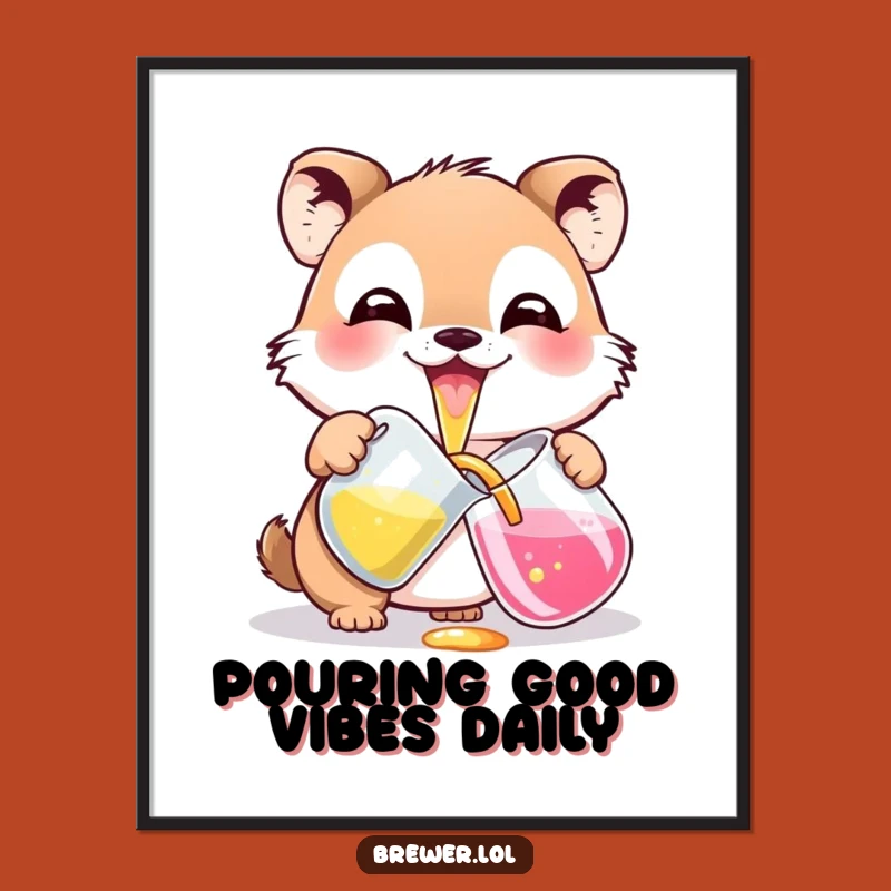 Free Printable Wall Art: Funny Potion Pourer Animal Art Downloadable