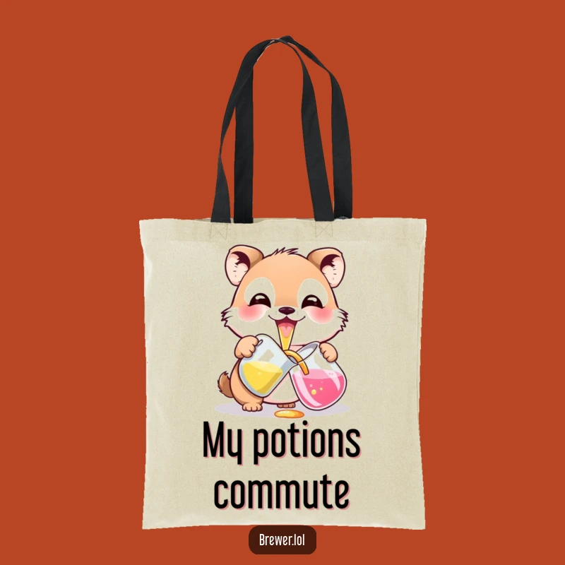 Funny Potion Pouring Animal Tote Bag - Carry Your Colors in Style